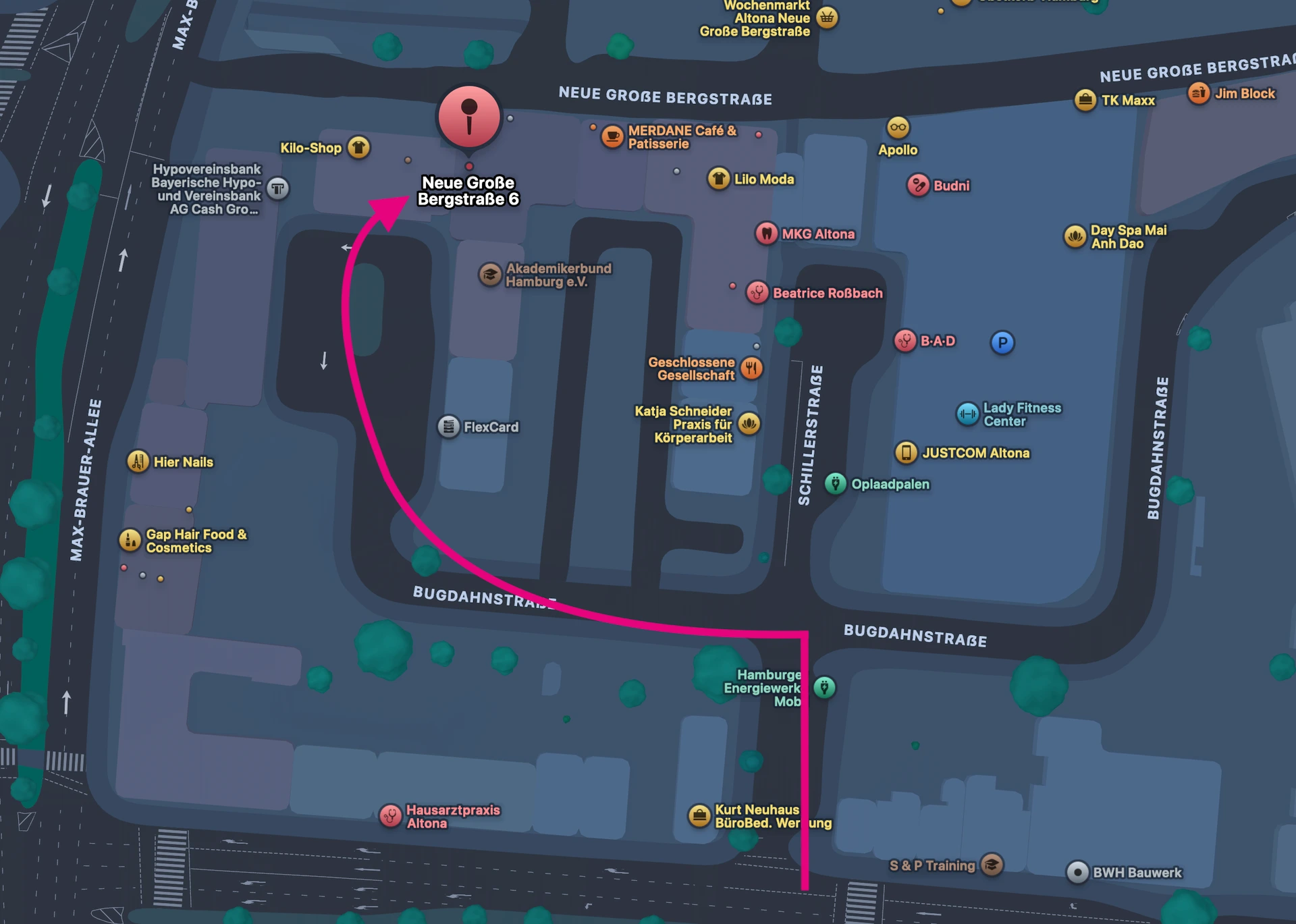 Wegführung zu Genial Pflege